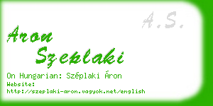 aron szeplaki business card